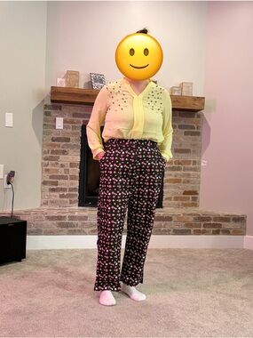 Women’s Black Polka Dot Wide-Leg Pants